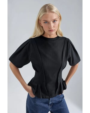 Aansluitend T-shirt met Ronde Hals