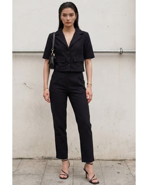Shirt met Zakdetail & Broek Twee-Delige Set