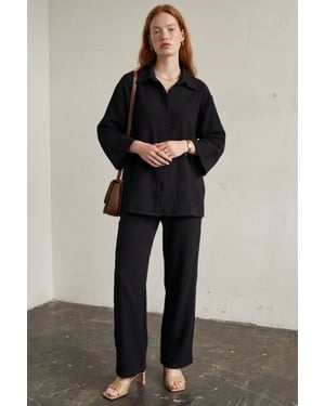 Muslin stof twee-delige set met shirt en broek