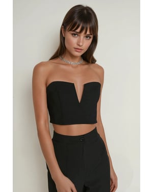 Strapless Fitted Crop Top