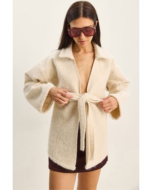 Textuur Oversized V-hals Cardigan met Knoopsluiting