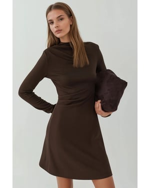 Gekleed Mini-jurk met Ronde Hals