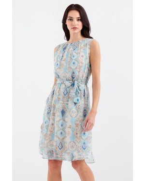 Mini-jurk met striksluiting en strikdetail