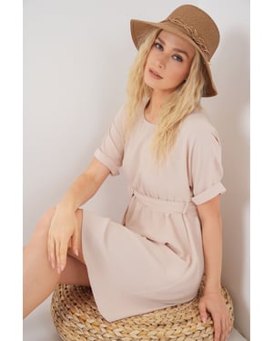Mini-jurk met strik