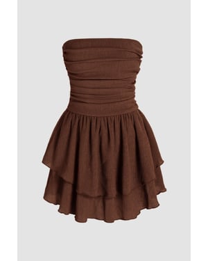 Mouwloze Rimpel Mini Jurk