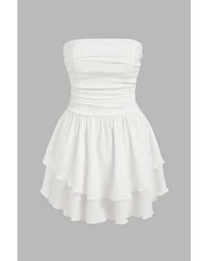 Off-shoulder Ruffle Mini-jurk