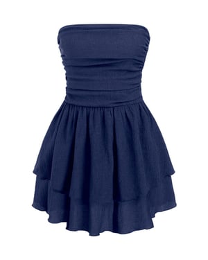 Strapless Rimpel Mini-jurk