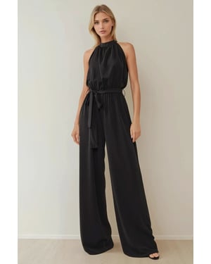 Brede Been Halter Nek Jumpsuit
