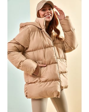 Hooded Tjock Puffer Nederdel
