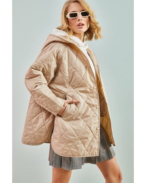Gekapte Oversized Gewatteerde Donsjas
