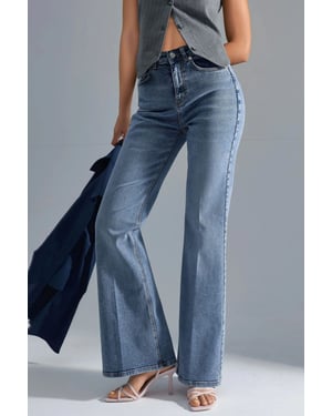 SQUALO Högmidjade Flare Jeans