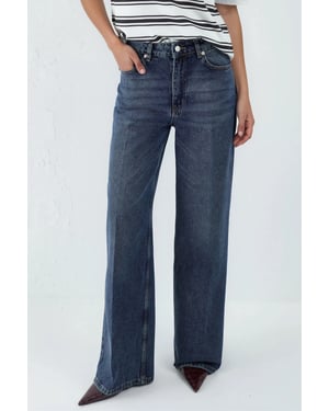 Wide Leg Raw Denim Jeans