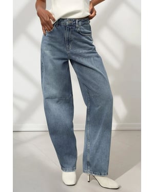 Brede Pijpen Baggy Fit Denim Jeans