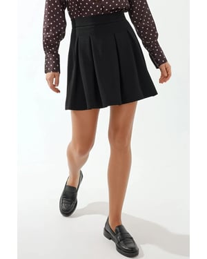 Plissé Mini Rok met Ritsluiting