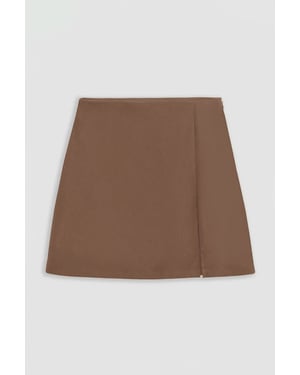 High Waist Mini Skirt with Slit