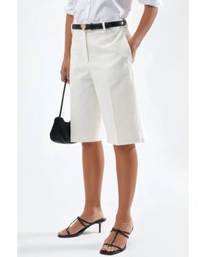 Rechtaf lopende Bermuda Shorts (zonder Ceintuur)