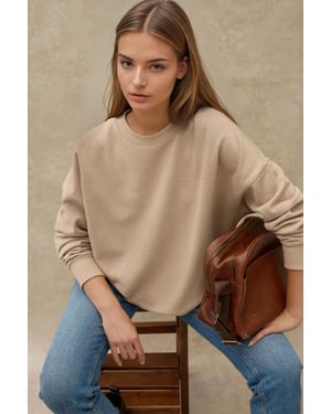 Överdimensionerad Crew Neck Baströja