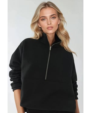 Ontspannen Fit Lange Mouwen Zip Hoodie