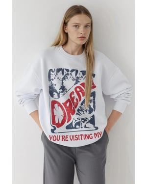Bedrukt Ronde Hals Sweatshirt