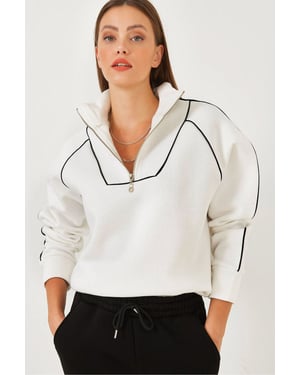 Hooded Cropped Oversized Sweatshirt met Pompom
