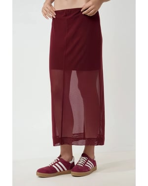 Hoge Taille Kanten Midi Rok Pika Collectie