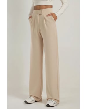 Hoge Taille Elastische Crepe Palazzo Broek
