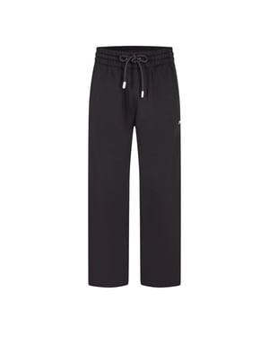 Men's Off White Slim Fit Jogging Bottoms in Black