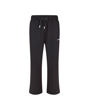 Men's Off White Slim Fit Jogging Bottoms in Black