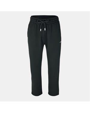 Men's Off White Arrow Solid Patterned Straight Sweatpants in Black-White