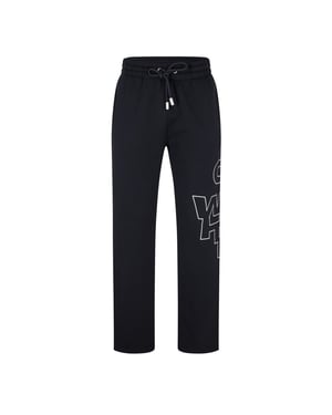 Men's Off White Outline Arrow Graphic Print Sweatpants in Black-White