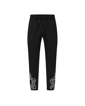 Men's Marcelo Burlon Graphic Print Straight Sweatpants in Black/White