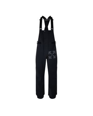Men's Off White Slim Fit Athletic Pants in Black