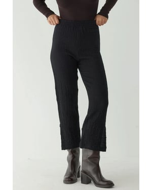 Premium High Waist Textured Straight Leg Pants