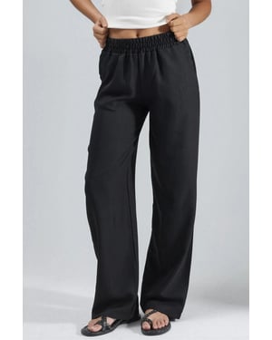 Elastic Waist Straight Leg Pants