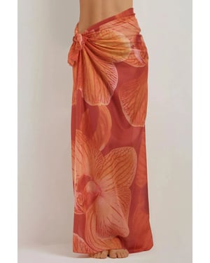 Geprinte Strand Maxi Cover-Up