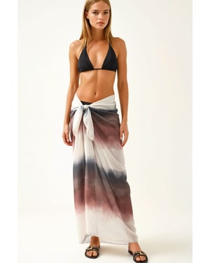 Long Printed Beach Cover-Up