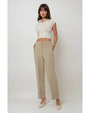 Exclusive Tailored Double Hem Carrot Pants