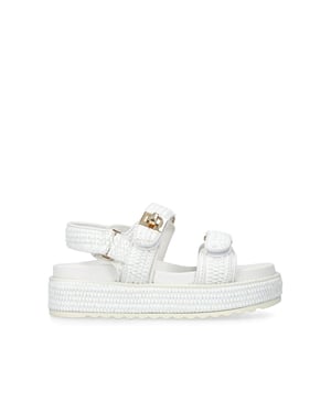 Bigmona White Raffia Sandals