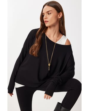 Bootkraag Lange Mouw Blouse