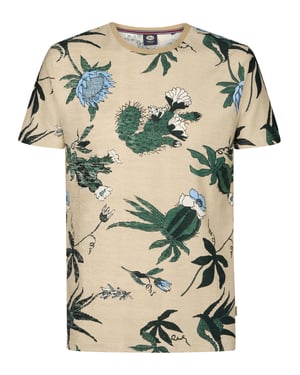 Petrol Industries - Heren T-shirt met all-over print Carbón - Oranje