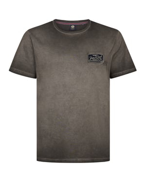 Petrol Industries - Heren Plus Size Logo T-shirt Meteorito - Zwart