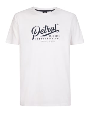 Petrol Industries - Heren Jersey T-shirt met print Huracán - Wit