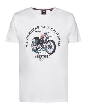 Petrol Industries - Heren T-shirt met print Fumarola - Wit