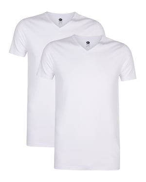 Petrol Industries - Heren 2-Pack Basic T-shirt V-Hals Legacy - Wit