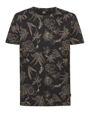 Petrol Industries - Heren T-shirt met all-over print Rocosa - Zwart