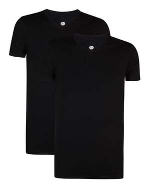 Petrol Industries - Heren 2-Pack Basic T-shirt V-Hals Legacy - Zwart