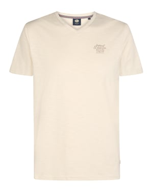 Petrol Industries - Heren T-shirt met V-hals Brisa - Wit