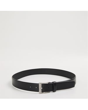 Accessories Boss Leather Belt with Metal Buckle in Black