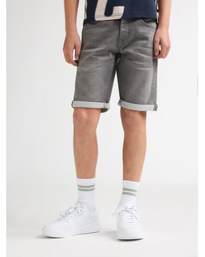 Petrol Industries - Jongens Jackson denim jogger short Gonzaga - Grijs