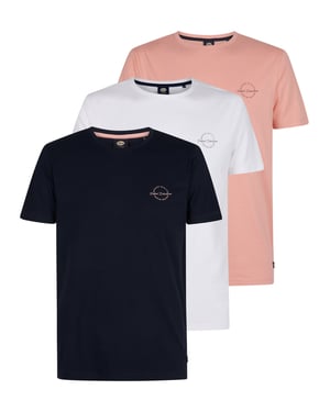 Petrol Industries - 3-pack T-shirts met logo Fuego Heren - Divers